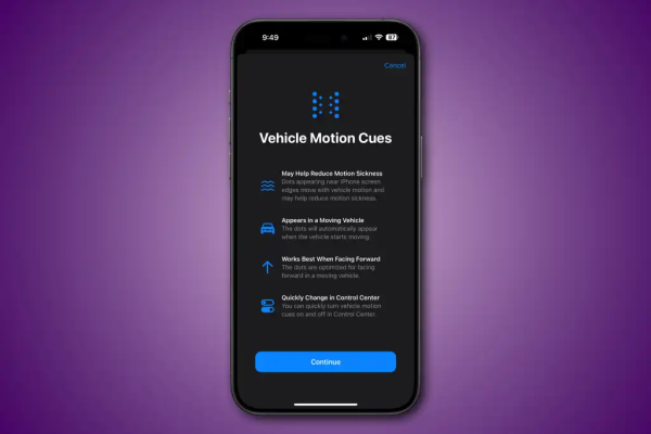 New feature in iOS 18 to alleviate motion sickness: Vehicle Motion Cues