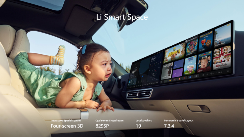 The large central control screen of the Li L6 offers a wealth of entertainment options.